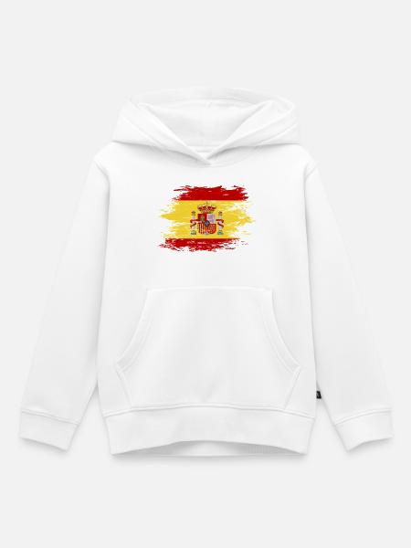 Spanien Flagge used - Kinder Premium Organic Hoodie - Weiß