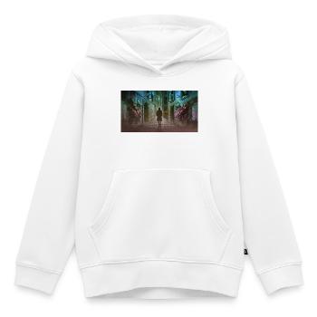 Dunkle Gasse mit Kreaturen - Kinder Premium Organic Hoodie - Weiß - Vorne - AI Model Kid Female (0cm)