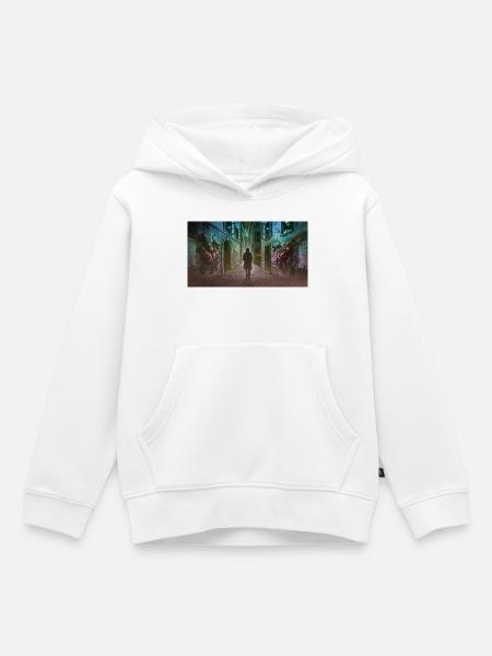 Dunkle Gasse mit Kreaturen - Kinder Premium Organic Hoodie - Weiß