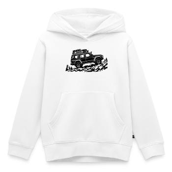 La puissance du sentier – tout-terrain - Sweat Premium à capuche enfant bio - blanc - Devant - AI Model Kid Female (0cm)