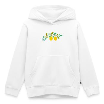 Zitronenzweig Illustration - Kinder Premium Organic Hoodie - Weiß - Vorne - AI Model Kid Female (0cm)