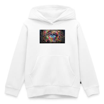 Neonauge Streetgraffiti Auge - Kinder Premium Organic Hoodie - Weiß - Vorne - AI Model Kid Female (0cm)