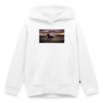 Karma galoppiert schneller als Ausreden - Kinder Premium Organic Hoodie - Weiß - Vorne - AI Model Kid Female (0cm)