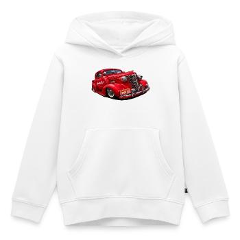 Voiture vintage rouge Rétro Élégante - Sweat Premium à capuche enfant bio - blanc - Devant - AI Model Kid Female (0cm)