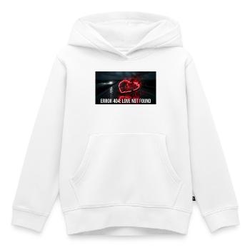 Error 404 Love Not Found Cyberpunk Art - Kids Premium Organic Hoodie - white - Front - AI Model Kid Female (0cm)