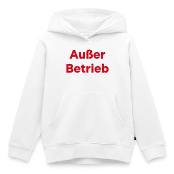 Außer Betrieb - Kinder Premium Organic Hoodie - Weiß - Vorne - AI Model Kid Female (0cm)