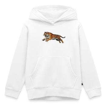 Style artistique rétro de Tiger - Sweat Premium à capuche enfant bio - blanc - Devant - AI Model Kid Female (0cm)