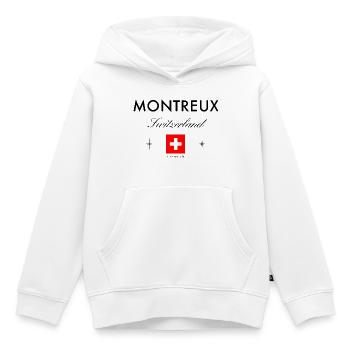 Montreux, Suisse, coordonnées Souvenir de voyage - Sweat Premium à capuche enfant bio - blanc - Devant - AI Model Kid Female (0cm)