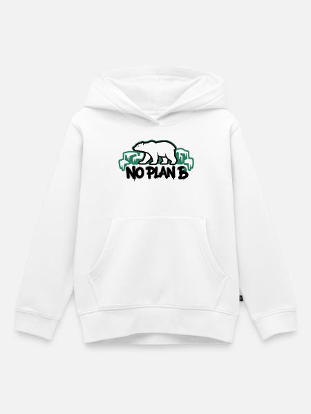 Eisbaer No Plan B Logo - Kinder Premium Organic Hoodie - Weiß