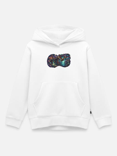 Nachtwald Drachenpfad - Kinder Premium Organic Hoodie - Weiß