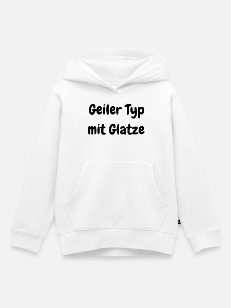 Geiler Typ mit Glatze - Kinder Premium Organic Hoodie - Weiß