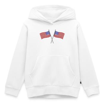 Flagge der Vereinigten Staaten - Kinder Premium Organic Hoodie - Weiß - Vorne - AI Model Kid Female (0cm)