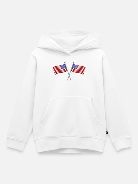 Flagge der Vereinigten Staaten - Kinder Premium Organic Hoodie - Weiß