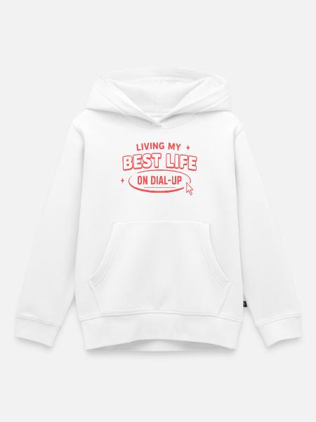 Bestes Leben im Dial-Up - Kinder Premium Organic Hoodie - Weiß