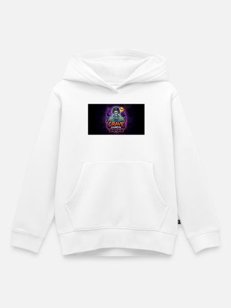 Grave Gamers Neon Skull - Kinder Premium Organic Hoodie - Weiß