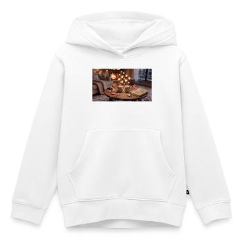 Kaminzauber Kuschelabend - Kinder Premium Organic Hoodie - Weiß - Vorne - AI Model Kid Female (0cm)