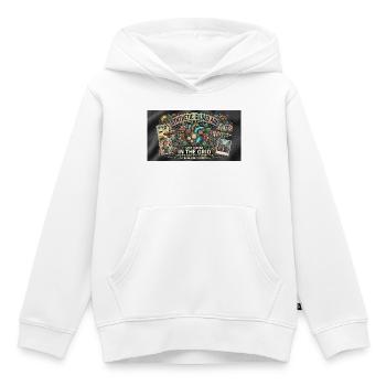 Synthetic Gilded Age – Stay Human In The Grid 2026 - Kinder Premium Organic Hoodie - Weiß - Vorne - AI Model Kid Female (0cm)