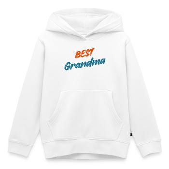Beste Oma aller Zeiten – Retro Orange & Blue Typografie - Kinder Premium Organic Hoodie - Weiß - Vorne - AI Model Kid Female (0cm)