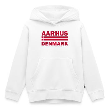 Aarhus Dänemark Stadtflagge - Kinder Premium Organic Hoodie - Weiß - Vorne - AI Model Kid Female (0cm)