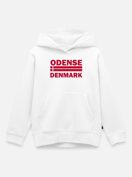 Odense, Dänemark Gestreifte Flagge - Kinder Premium Organic Hoodie - Weiß
