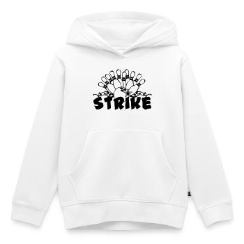 Bowling Strike , Fun Shirt , Strike (25) - Kinder Premium Organic Hoodie - Weiß - Vorne - AI Model Kid Female (0cm)