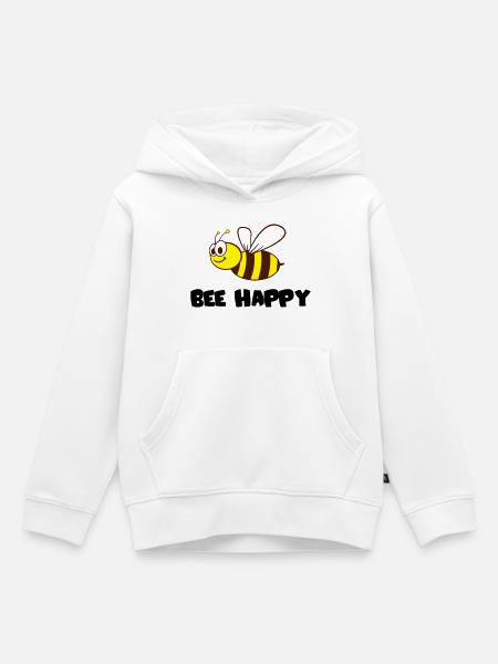 bee happy - Kinder Premium Organic Hoodie - Weiß