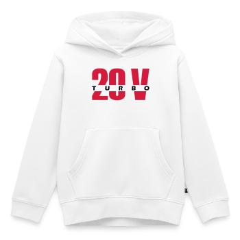20V turbo - Sweat Premium à capuche enfant bio - blanc - Devant - AI Model Kid Female (0cm)