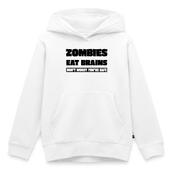 Zombies fressen Gehirne - Kinder Premium Organic Hoodie - Weiß - Vorne - AI Model Kid Female (0cm)