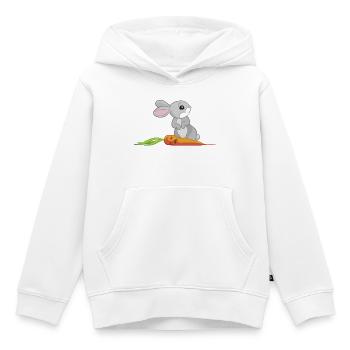 Häschen mit Möhre - Kinder Premium Organic Hoodie - Weiß - Vorne - AI Model Kid Female (0cm)