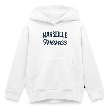 Marseille Frankreich Retro Script - Kinder Premium Organic Hoodie - Weiß - Vorne - AI Model Kid Female (0cm)