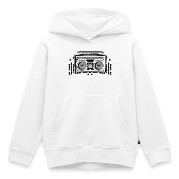 Kassetten Recorder im 80er Stencil Look - Kinder Premium Organic Hoodie - Weiß - Vorne - AI Model Kid Female (0cm)
