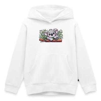 Der niedliche Koalabär auf einem Eukalyptus Ast - Kinder Premium Organic Hoodie - Weiß - Vorne - AI Model Kid Female (0cm)