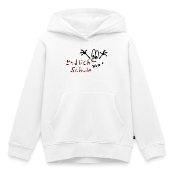 Schule yes - Kinder Premium Organic Hoodie - Weiß - Vorne - AI Model Kid Female (0cm)
