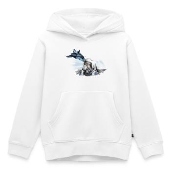 Jet Pilot - Kids Premium Organic Hoodie - white - Front - AI Model Kid Female (0cm)