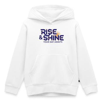 Aufwärts und leuchten – Ziele der Morgenroutine - Kinder Premium Organic Hoodie - Weiß - Vorne - AI Model Kid Female (0cm)