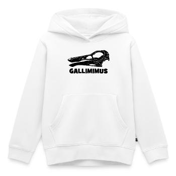 Gallimimus Skull Fossil - Kids Premium Organic Hoodie - white - Front - AI Model Kid Female (0cm)