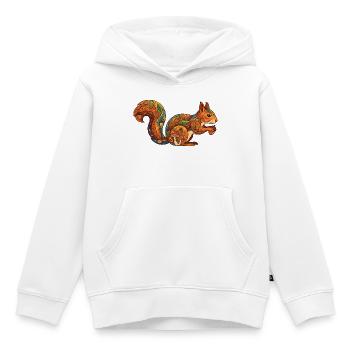 Herbstliches Eichhörnchen Muster Waldleben Natur - Kinder Premium Organic Hoodie - Weiß - Vorne - AI Model Kid Female (0cm)