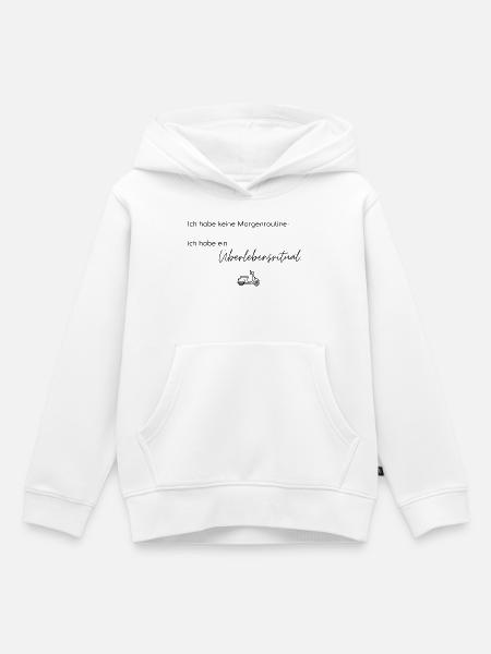 LIEBEVOLL Morgenroutine Roller - Kinder Premium Organic Hoodie - Weiß