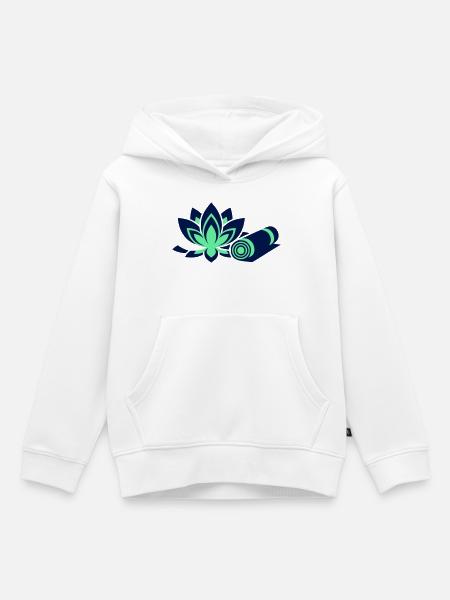 Yogamatte Lotusblume Kompakt - Kinder Premium Organic Hoodie - Weiß
