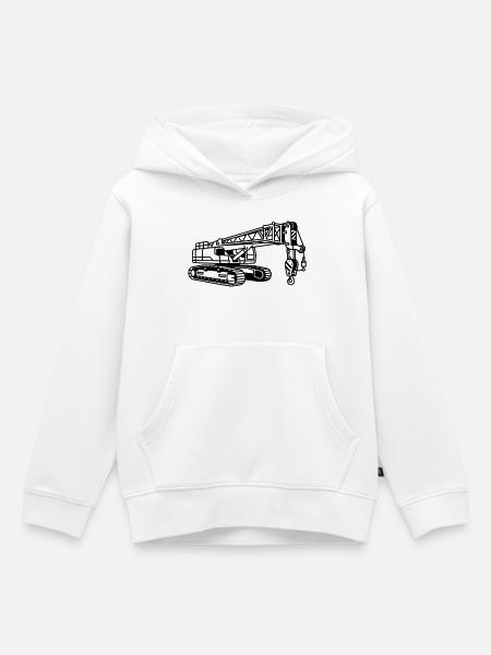 Kranmaschine - Kinder Premium Organic Hoodie - Weiß