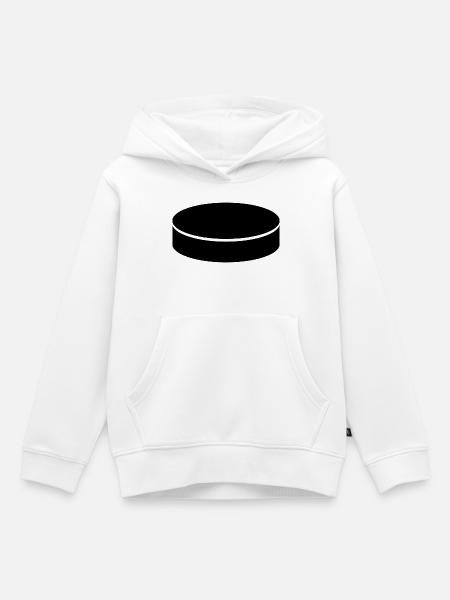 Eishockey-Puck - Kinder Premium Organic Hoodie - Weiß