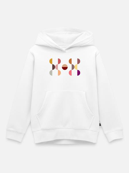 Stylisches und modernes Kreisdesign DOT - Kinder Premium Organic Hoodie - Weiß