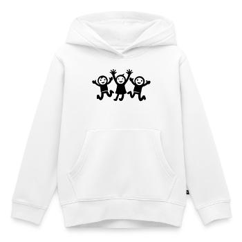 Joie des enfants - Sweat Premium à capuche enfant bio - blanc - Devant - AI Model Kid Female (0cm)