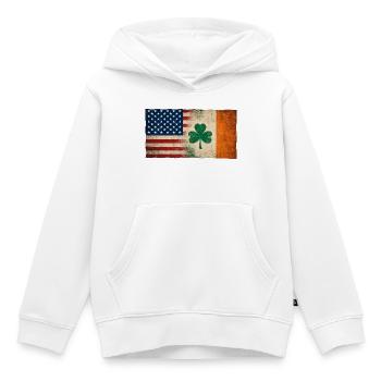 USA Drapeau Irlande Friendship Grunge - Sweat Premium à capuche enfant bio - blanc - Devant - AI Model Kid Female (0cm)