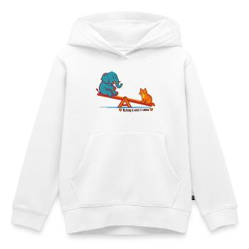 Rien n’est ce qu’il paraît - Sweat Premium à capuche enfant bio - blanc - Devant - AI Model Kid Female (0cm)