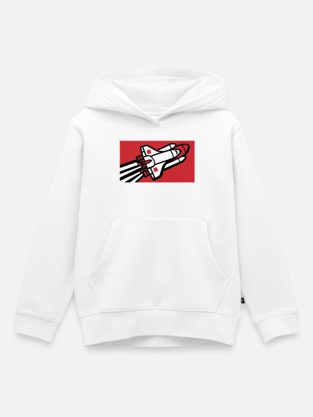 Space Shuttle Silhouette - Kinder Premium Organic Hoodie - Weiß