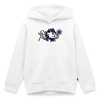 Wildschwein Schaedel Logo - Kinder Premium Organic Hoodie - Weiß - Vorne - AI Model Kid Female (0cm)