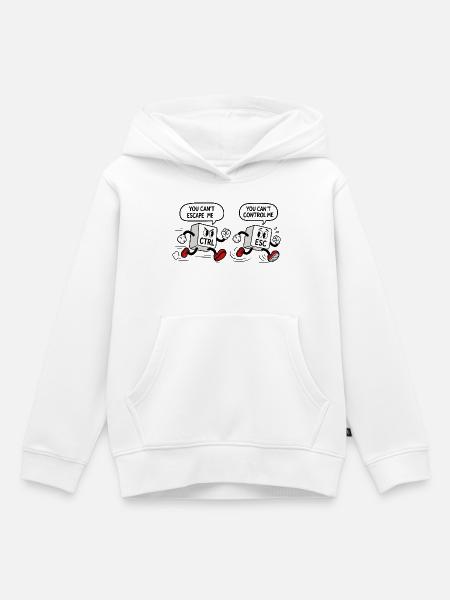 Geek Humor CTRL vs ESC - Kinder Premium Organic Hoodie - Weiß