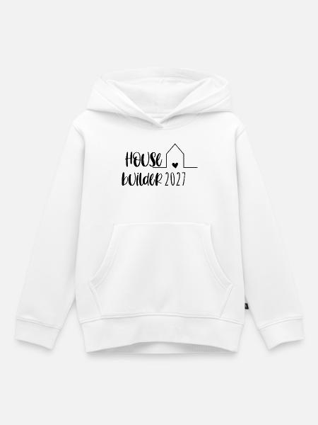 House Builder 2027 – Hausbau Richtfest - Kinder Premium Organic Hoodie - Weiß