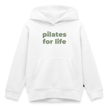 Pilates fürs Leben Typografik - Kinder Premium Organic Hoodie - Weiß - Vorne - AI Model Kid Female (0cm)